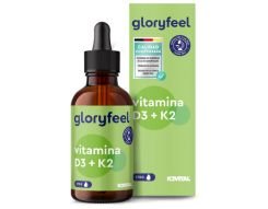 Vitaminas veganas D3 y K2 en gotas de Gloryfeel